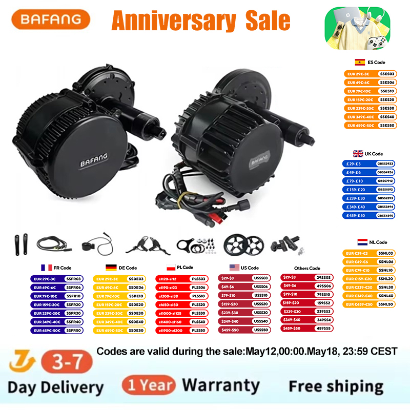 Mid Drive Conversion Kit 1000W - Bafang-kit de motorisation de vélo électrique,