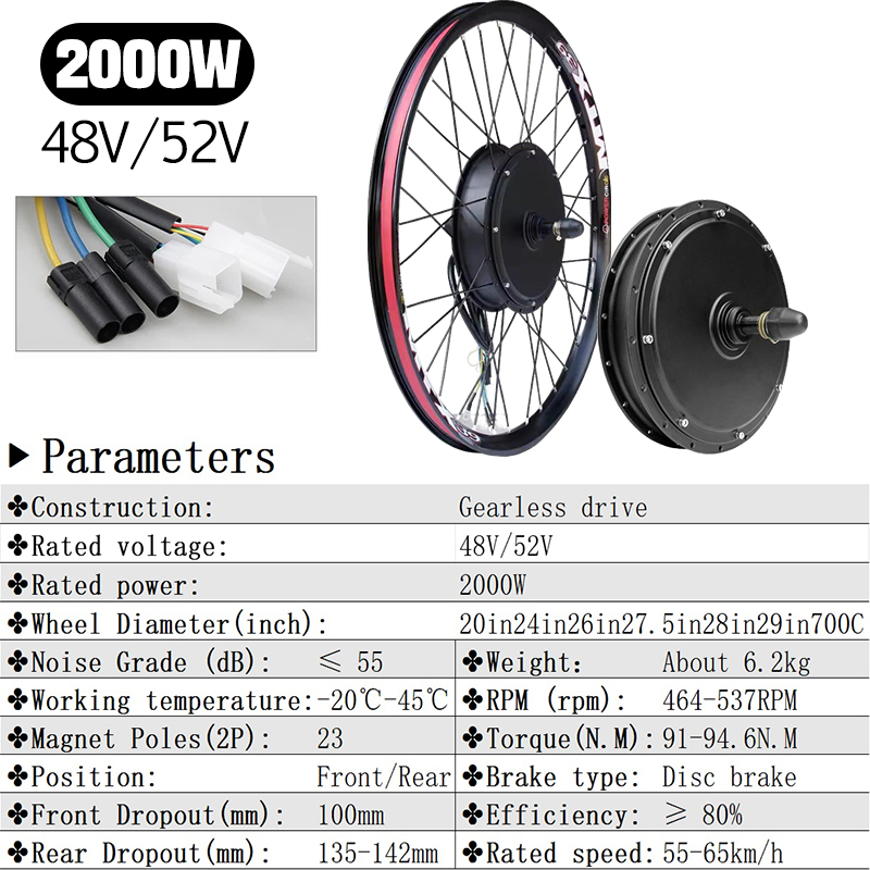Kit de conversion de vélo élec - 5000W Hub Motor Kit 72V avis et prix